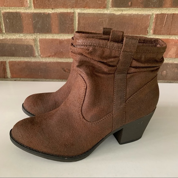 K9 brown fabric block heel ankle boots Women’s US 8 M - Picture 4 of 8